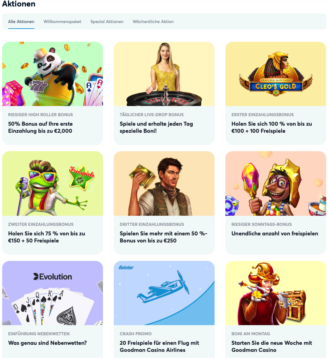 Goodman Casino alle bonus