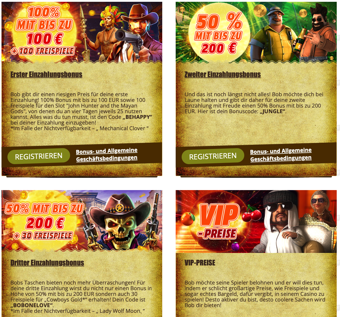Bob Casino Aktionen