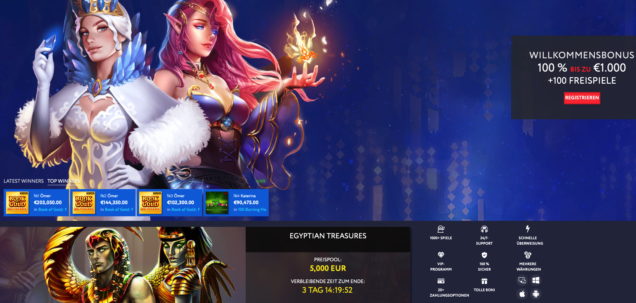 EUslots Casino Lobby