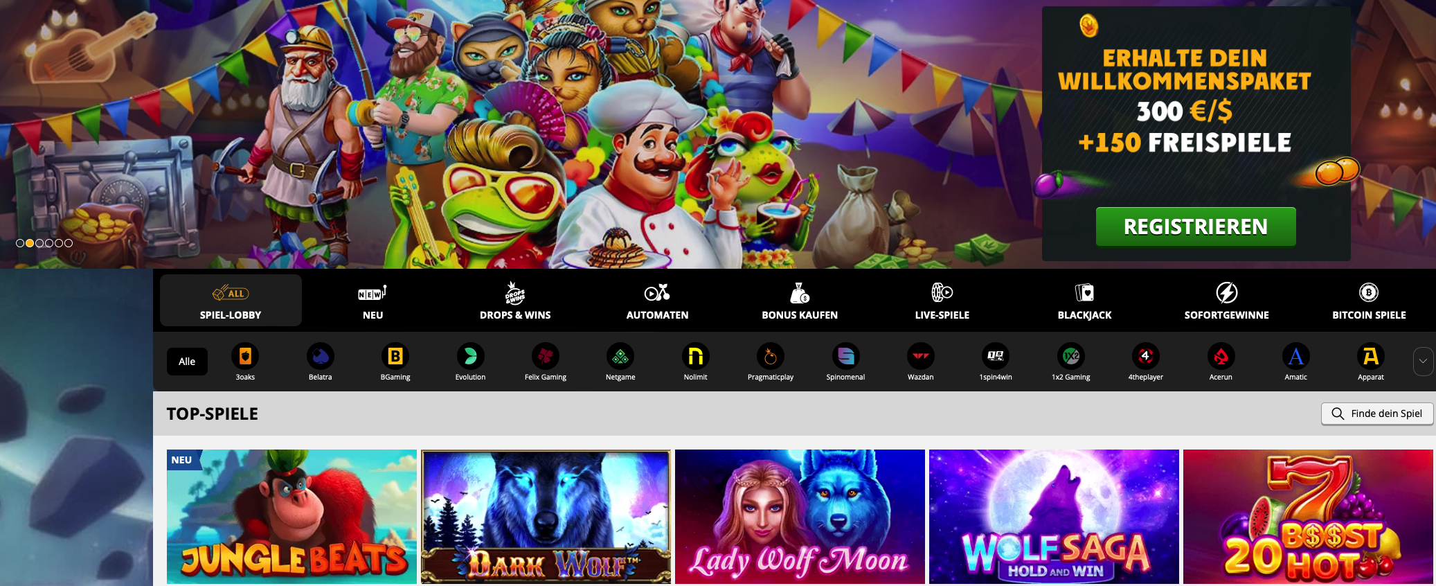 Playamo Casino Lobby