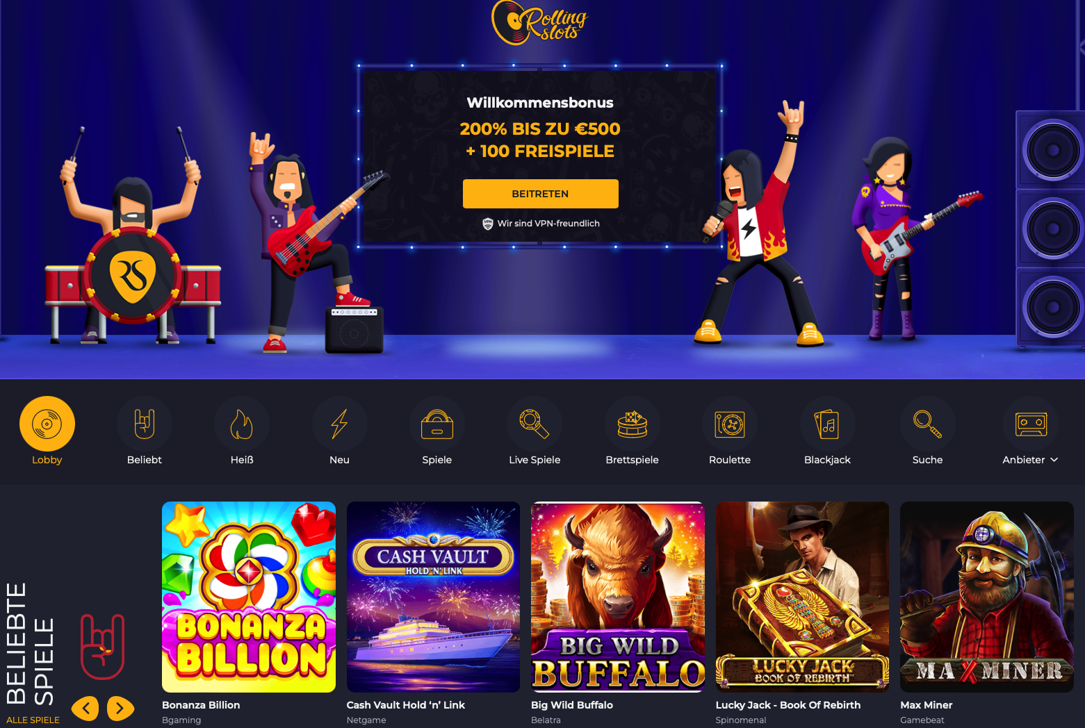 Rolling Slot Casino Lobby