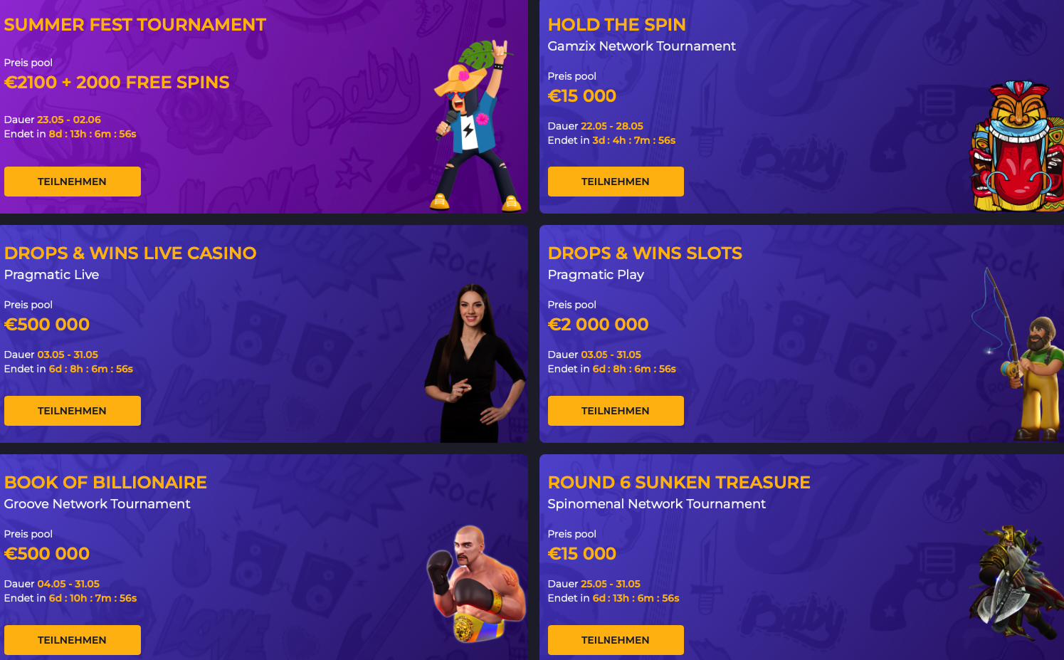 Rolling Slots Casino Turniere