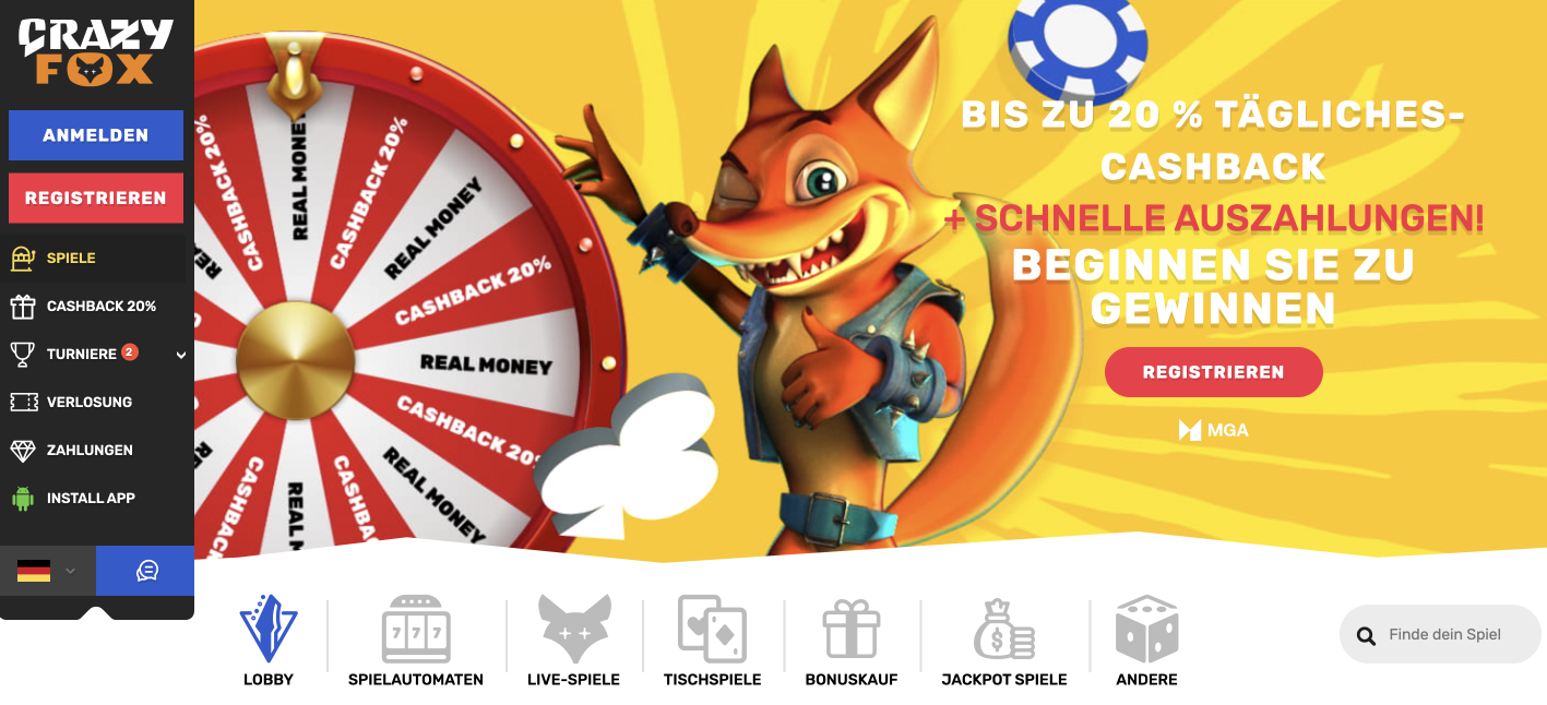 crazy fox casino startsite