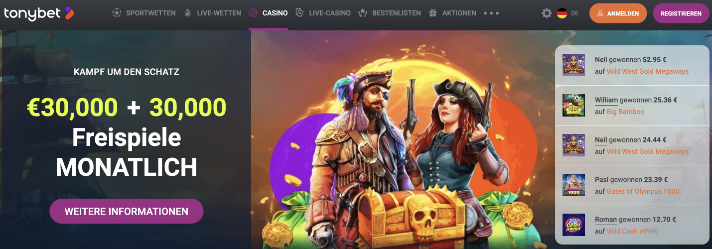 tonybet casino startsite