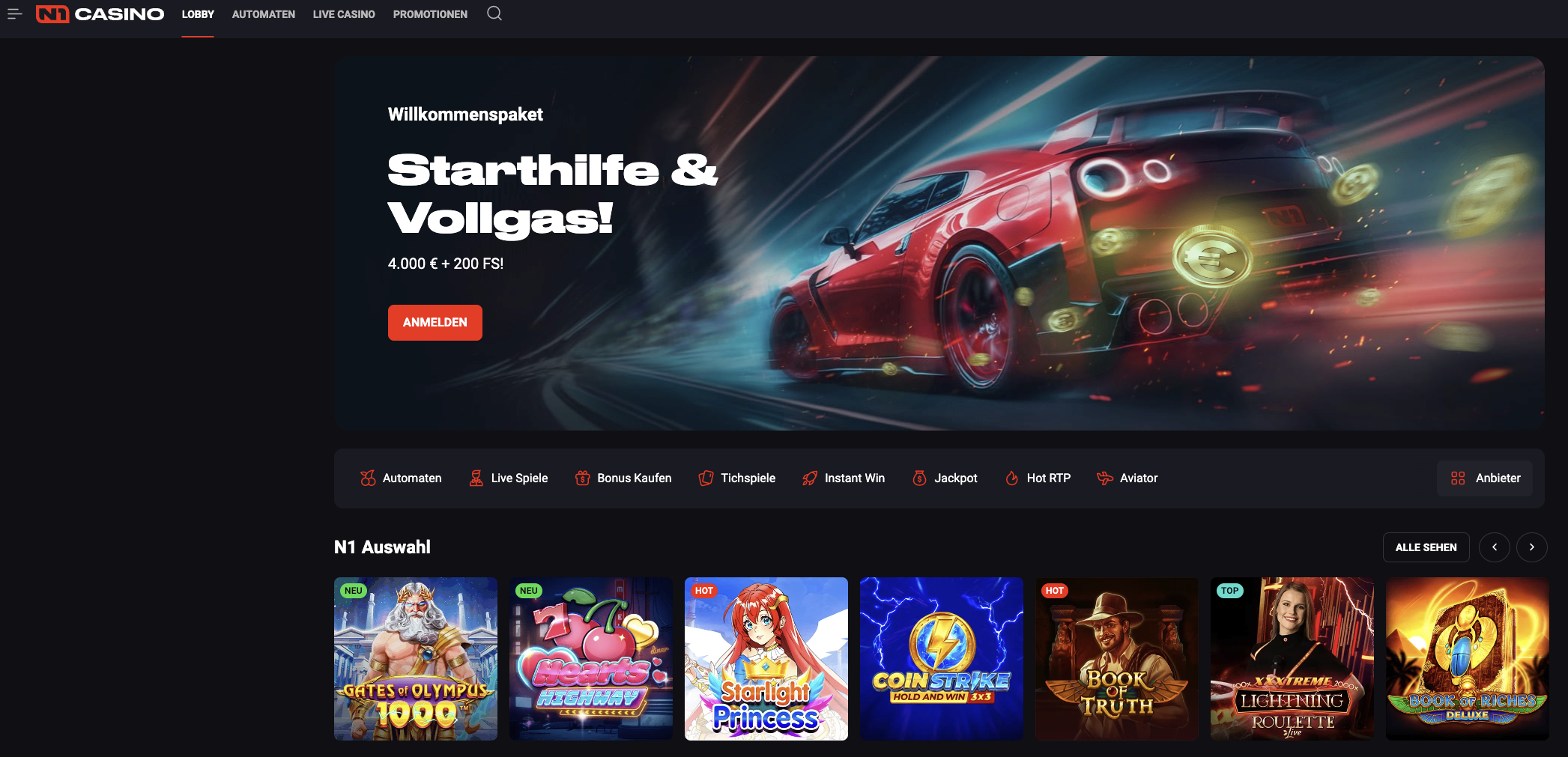 n1 casino startsite